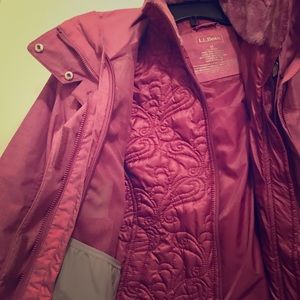 LL Beans women’s purple two piece coat. EC